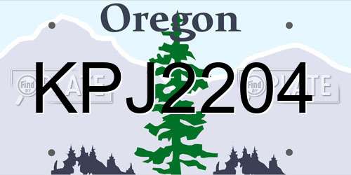 KPJ2204 Oregon License Plate