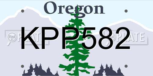 KPP582 Oregon License Plate