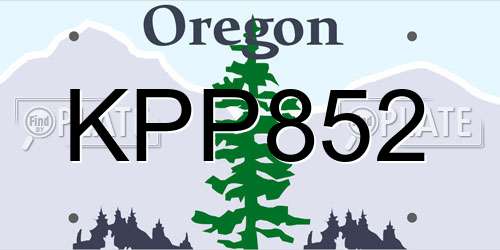 KPP852 Oregon License Plate