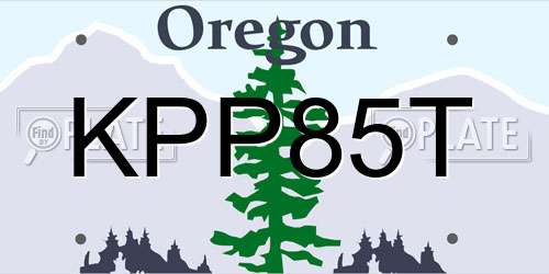 KPP85T Oregon License Plate