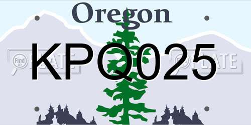 KPQ025 Oregon License Plate