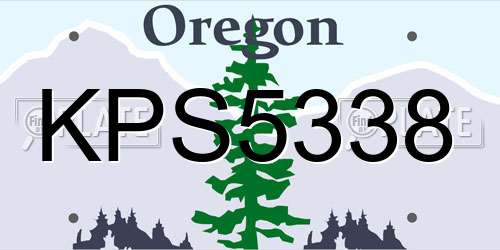 KPS5338 Oregon License Plate