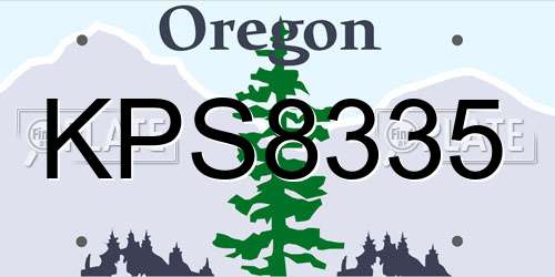 KPS8335 Oregon License Plate