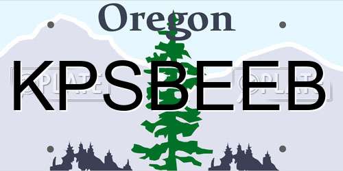 KPSBEEB Oregon License Plate