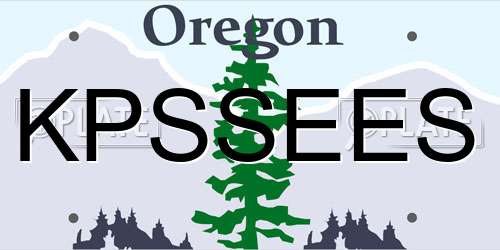 KPSSEES Oregon License Plate