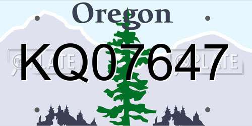 KQ07647 Oregon License Plate
