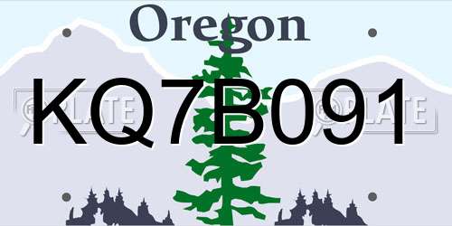 KQ7B091 Oregon License Plate