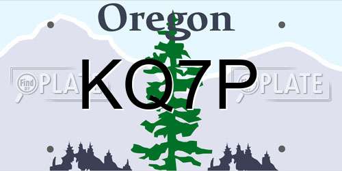 KQ7P Oregon License Plate