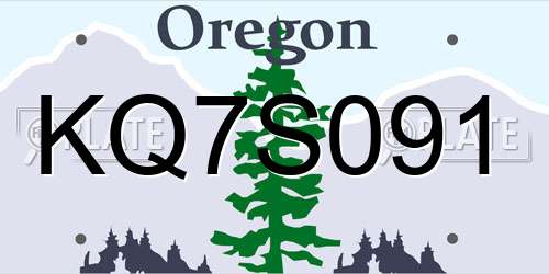 KQ7S091 Oregon License Plate