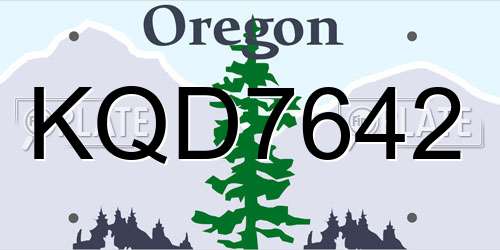 KQD7642 Oregon License Plate