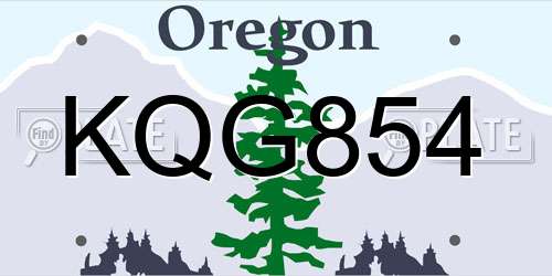 KQG854 Oregon License Plate