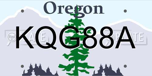 KQG88A Oregon License Plate