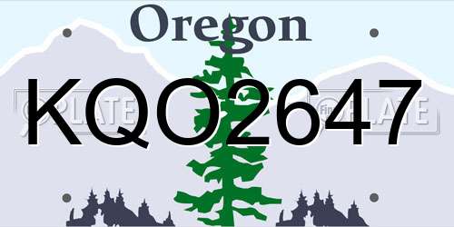 KQO2647 Oregon License Plate