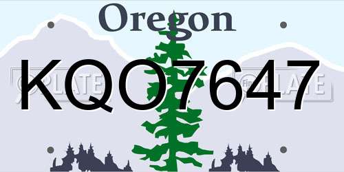 KQO7647 Oregon License Plate