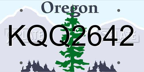 KQQ2642 Oregon License Plate
