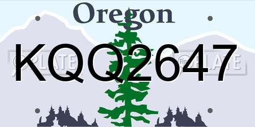 KQQ2647 Oregon License Plate