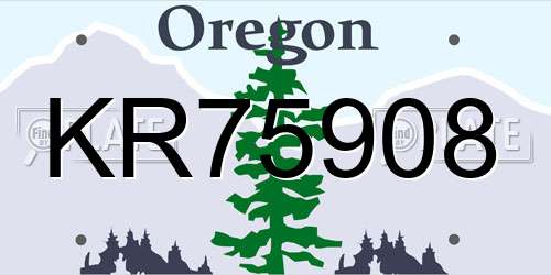 KR75908 Oregon License Plate