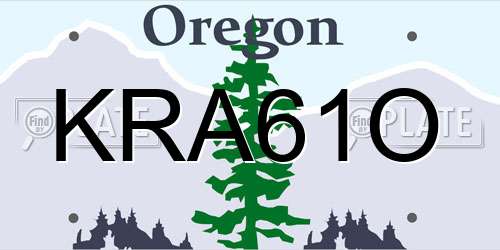 KRA61O Oregon License Plate