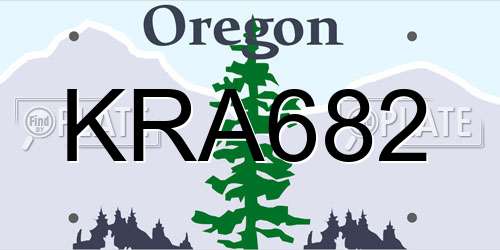 KRA682 Oregon License Plate