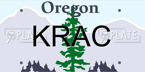 KRAC Oregon License Plate