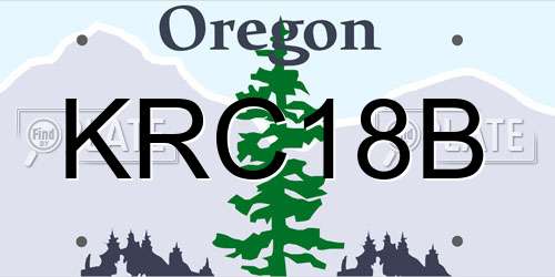 KRC18B Oregon License Plate