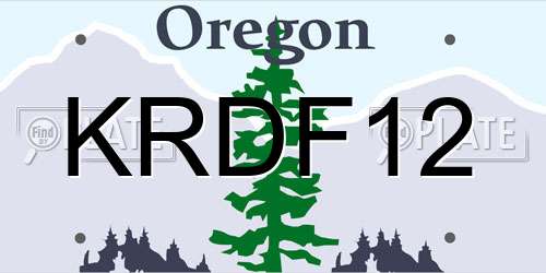 KRDF12 Oregon License Plate