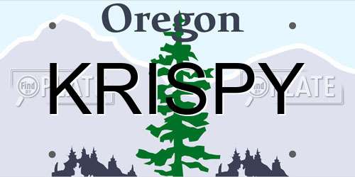 KRISPY Oregon License Plate