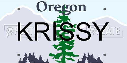 KRISSY Oregon License Plate