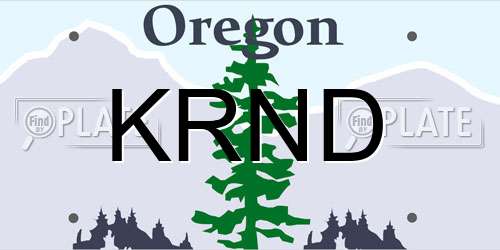 KRND Oregon License Plate