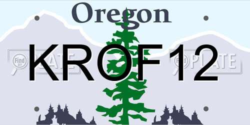 KROF12 Oregon License Plate