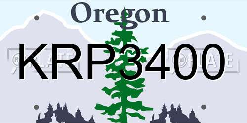 KRP3400 Oregon License Plate