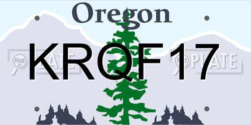 KRQF17 Oregon License Plate
