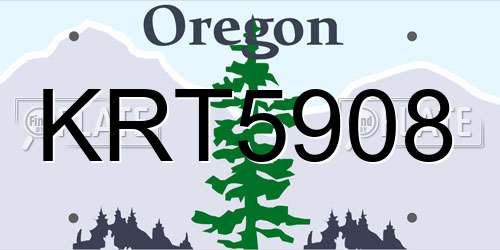 KRT5908 Oregon License Plate
