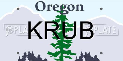 KRUB Oregon License Plate