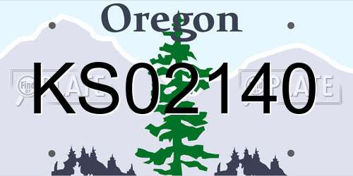 KS02140 Oregon License Plate