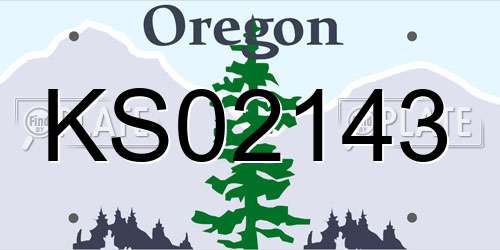 KS02143 Oregon License Plate