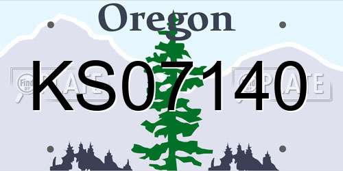 KS07140 Oregon License Plate