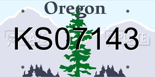 KS07143 Oregon License Plate