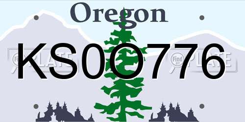 KS0O776 Oregon License Plate