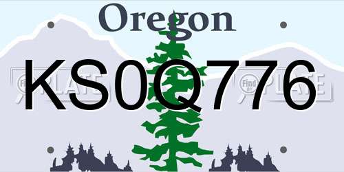 KS0Q776 Oregon License Plate