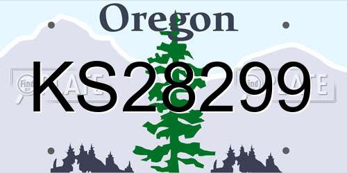 KS28299 Oregon License Plate