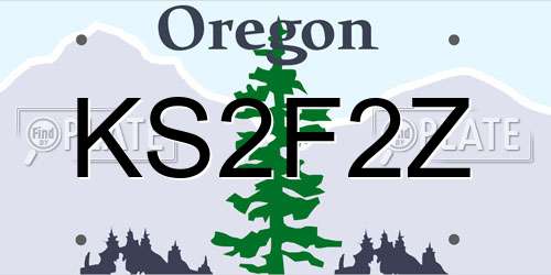 KS2F2Z Oregon License Plate