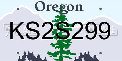 KS2S299 Oregon License Plate