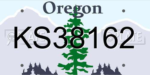 KS38162 Oregon License Plate