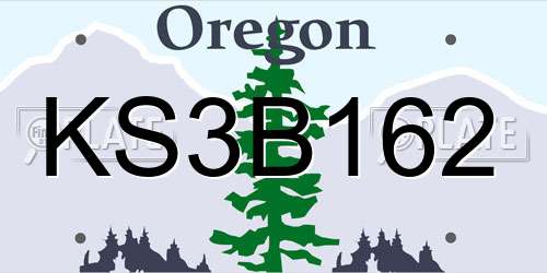 KS3B162 Oregon License Plate