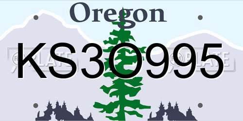 KS3O995 Oregon License Plate