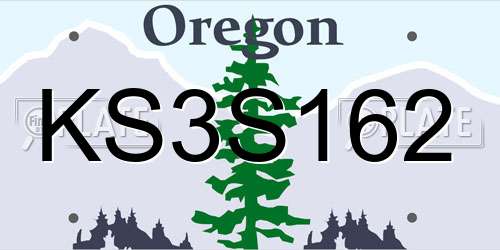 KS3S162 Oregon License Plate