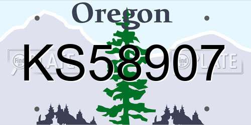 KS58907 Oregon License Plate