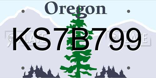 KS7B799 Oregon License Plate