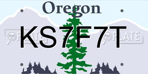 KS7F7T Oregon License Plate